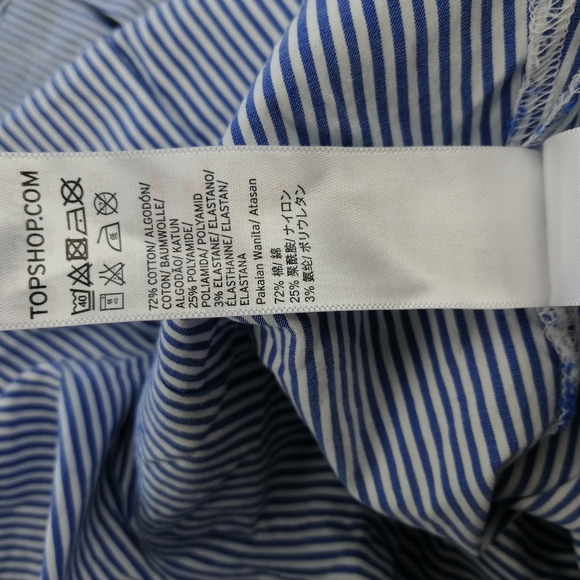 TOPSHOP Striped Button Down Blouse Lace up Sides - Picture 4 of 6